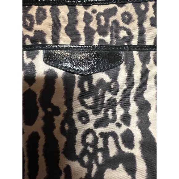 COACH OCELOT ANIMAL PRINT CANVAS Black & Beige W/Adjustable Crossbody Strap EUC - Picture 3 of 8
